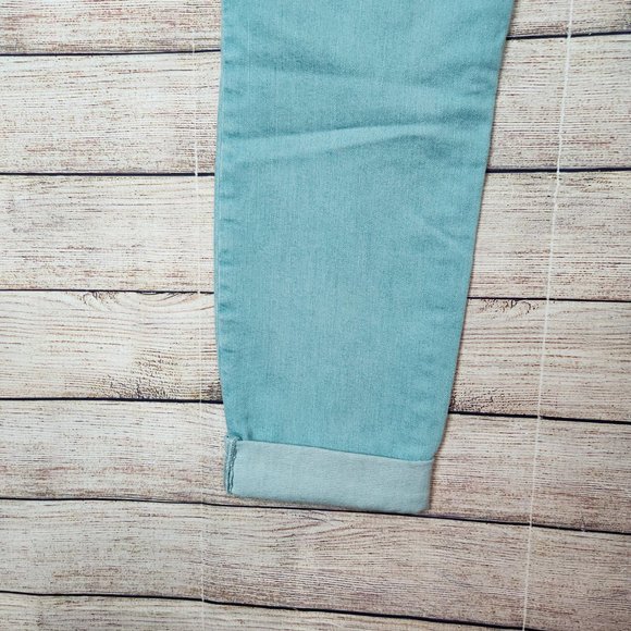 Gap 1969 Women's Jeans 32T Light Blue Always Skinny Stone Wash Denim Cuffed Hem - Picture 10 of 13